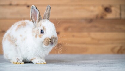 Obraz premium ふわふわ小さなうさぎのコピースペース５