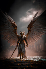 Illustration of an angel with wings