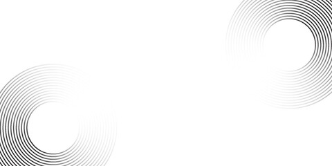 Fototapeta premium Abstract circle lines on dark blue background. Geometric stripe line art design for poster, brochure, cover, website, header, web banner