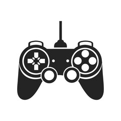 A vector game controller icon, isolated on white, for fun video gaming game controller silhouette