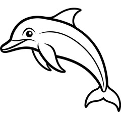 Dolphin Drift line art vector 