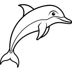 Dolphin Drift line art vector 