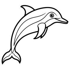 Dolphin Drift line art vector 
