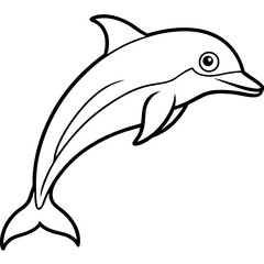Dolphin Drift line art vector 