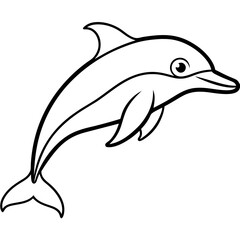 Fototapeta premium Dolphin Drift line art vector 