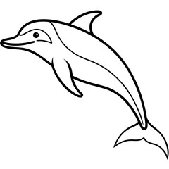 Dolphin Drift line art vector 
