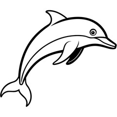 Dolphin Drift line art vector 