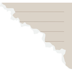 Torn note paper cutout