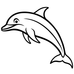 Fototapeta premium Dolphin Drift line art vector 
