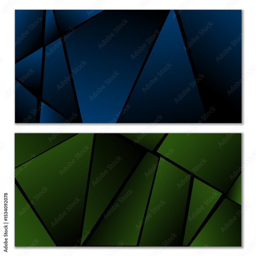 Poster abstract polygonal pattern. set of two dark gradient polygonal backgrounds. background design, cover
