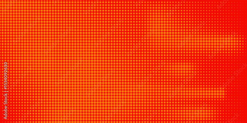 Poster Dots halftone orange color pattern gradient texture with technology digital background. Dots pop art comics with summer background.