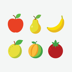 Set of Rainy Seasonal Fruits Vector  Design