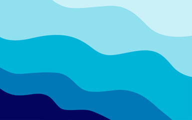 Abstract Wavy Blue Gradient Background with Ocean-Inspired Curved Layers in Modern Minimal Style
