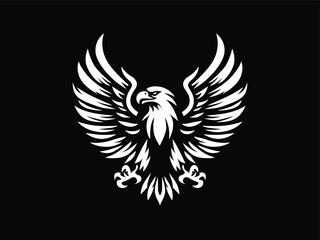 eagle silhouette logo on dark background, for community logo, or sports club. Eagle bird logo