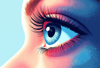 Dreamy Blue Eye with Long Lashes in Soft Light