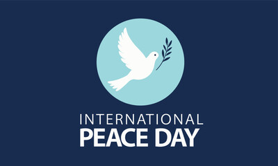 International Peace Day with Dove and Olive Branch