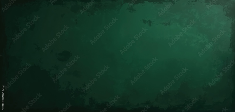 Poster Abstract dark green background with old toned paper texture. Grunge design with empty space for text web banner. Dark green background with space for design with artistic, creative texture.