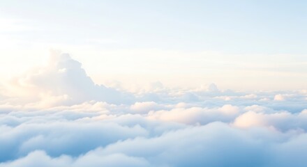 Fototapeta premium Above the Clouds Fluffy White Cloudscape Aerial View