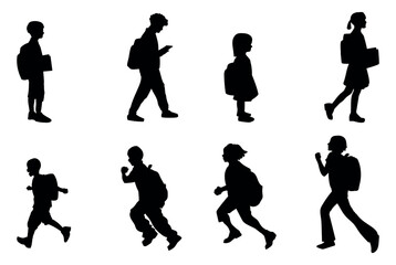 silhouette of students