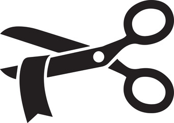 Grand opening scissors cutting ribbon icon