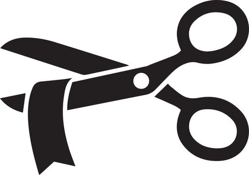 Grand opening scissors cutting ribbon icon