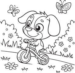 Obraz premium happy birthday card with funny dog