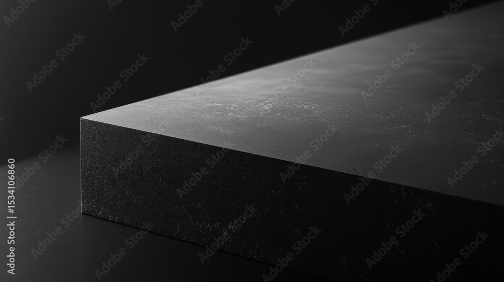 Poster matte black surface with smooth texture and stark minimalism