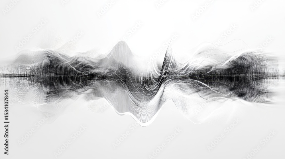 Poster abstract ai visualization of music composition and sound waves