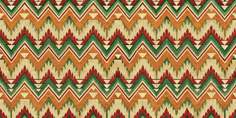 Geometric pattern featuring vibrant colors and zigzag designs.