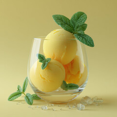 ice cream with mint