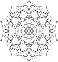 Flower mandala ornament vector icon