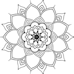 Black complex doodle mandala