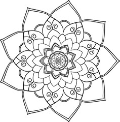 Mandala ace ornament in oriental style