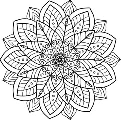 Hand drawing zentangle mandala