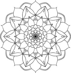 Circle flower of mandala with floral ornament