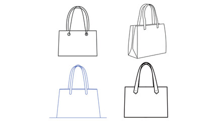 A minimalist vector illustration of a shopping bag with handles, simple and clean design, shopping concept, retail icon, consumer goods, reusable bag, modern flat style