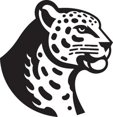 Black and White Jaguar Vector Illustration – Minimalist Wild Cat Silhouette Art	
