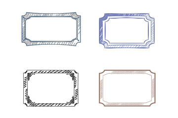 Vintage Hand-Drawn Rectangle Frame Set | Decorative Label Border Collection