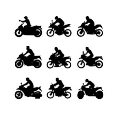 vector silhouettes of motorcycle