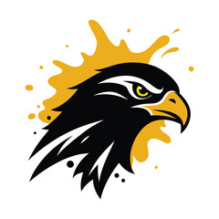 Fototapeta premium falcon head emerging from paint splash vector