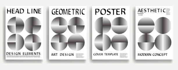 Modern posters . Vector design composition with various geometric shapes . Abstract contemporary art . Vector art ideal for media, ads, covers, brochures, banners
