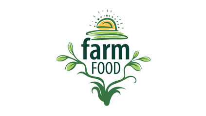 Vector logo of farm products, hand-drawn