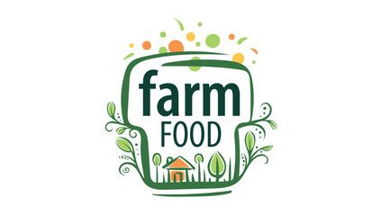 Vector logo of farm products, hand-drawn