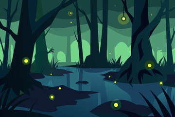 vector illustration of a halloween night