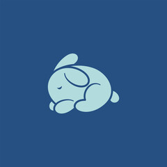 Rabbit Bunny sleep icon design logo