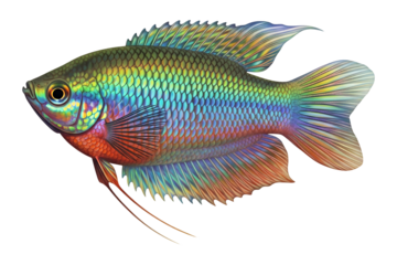 Explore the beauty of gourami fish species a colorful aquarium pet for fishkeeping enthusiasts today on transparent background