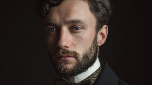 Victorian era man photography retro style.