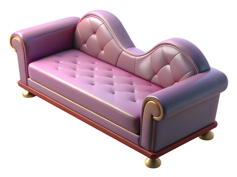 Luxury Purple Chaise Lounge 3D Icon