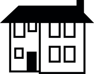 Illustration of find your dream home: simple black and white house illustration for real estate and design projects exactly vector