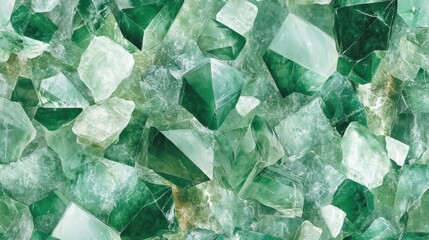Obraz premium Geometric emerald crystal shards forming a seamless tile pattern